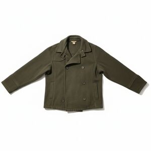 Woolrich Women’s Olive Green Wool Peacoat‎ Field Jacket Size LG